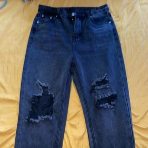 Shein high wasted ripped Mom Jeans